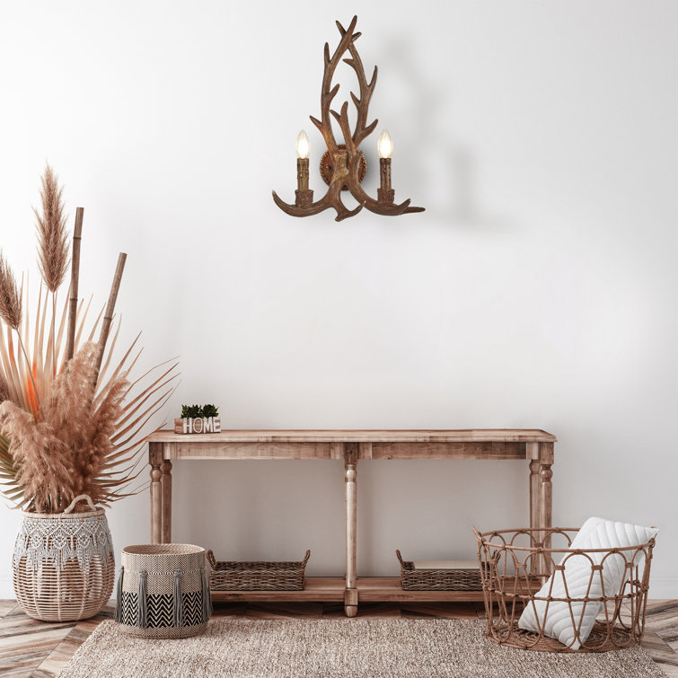 Union Rustic Conerly Manufactured Wood Candle Wall Light Wayfair.co.uk